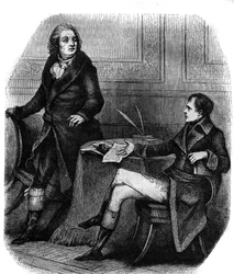The poet and playwright Jean Francois (Jean-Francois) Ducis (1733-1816) with Bonaparte (Napoleon 1st)