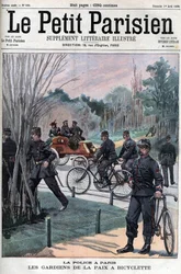 The police in Paris, the peacekeepers on bicycles. - in 