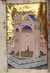 The Portico of the Holy of Holies in the Temple of Solomon in Jerusalem