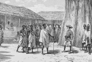 The signing of the treaty at Aouabou, illustration from 