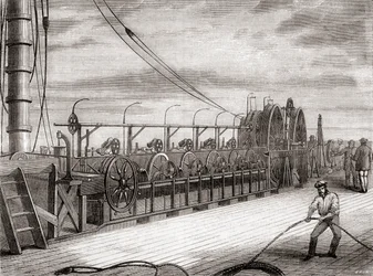 The Transatlantic Telegraph Cable Unwinding Unit Aboard the S.S. Great Eastern