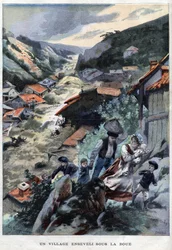 The village of Saint-Ours near Barcelonnette in the Alps buried under the mud - in 
