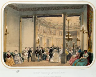 Thermalism: Salon and rotunda of an establishment in Vichy at the time of a worldly reception