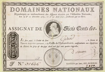 Three hundred livre banknote, 1790