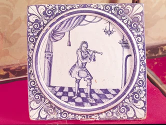 Tile depicting a clarinetist, 1706