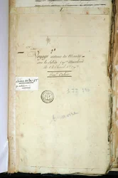 Title page of the original manuscript of Second Captain Chanal, "Journey around the world on the Solide under Captain Marchand" (a logbook). 1791-1792. National Archives in Paris.