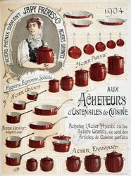 To buyers of kitchen utensils. Buy Phenix Steel or Granite Steel, these are perfect kitchen items - Advertising label