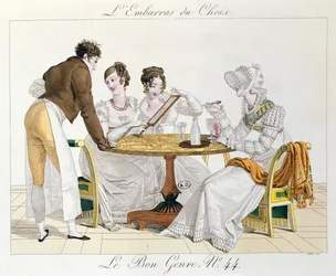 Too Much Choice, plate 44 from Le Bon Genre, 1827