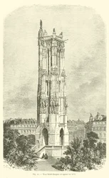 Saint-Jacques Tower and square in 1870