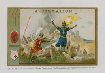 Trade Card with an Image of the First Crusade