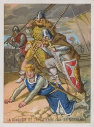 Trade Card with an Image of the Conquest of England by the Normans