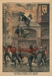 Tragic Fire in a Workshop at Newark, New Jersey, Illustration from 