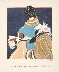Three Hats by Camille Roger, from a Collection of Fashion Plates