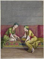 Turkish Girls, playing Mangala, 18th century