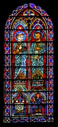 Two Saints - One is Nicaise; Donor Priest Below