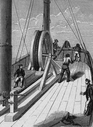 Underwater telegraphic cable between Dover and Calais December 25