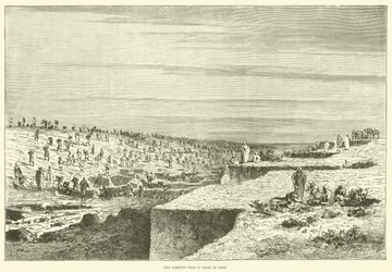 A Trench in the Suez Canal (engraving)