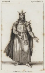 5th Century, Reign of Clovis I, Clovis I, First Christian King (engraving)