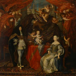 Victor Amadeus II Duke of Savoy with his wife Anne of Orleans and his family