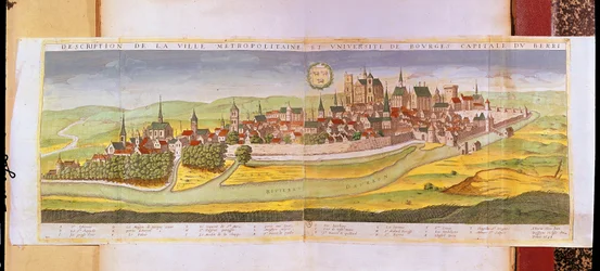 View of Bourges and the University, Capital of Berry, 1646