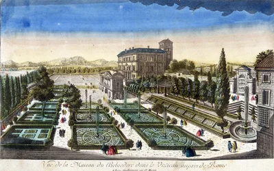 View of the Belvedere House in the Vatican, Rome