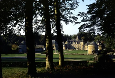 View of the Château de la Bourbansais, started in 1583, it was reworked in the 17th century. Pleugueneuc. Ille and Villaine (35)