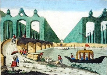 View of the Gardens of Lord Hamilton towards a Bridge over the River Thames near London