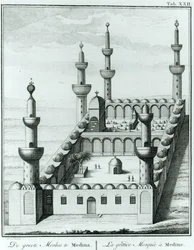 View of the Great Mosque at Medina before the desecration of the tombs by the Wahhabi sect, from Description de l