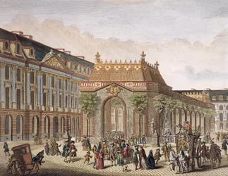 View of the Place de Louis le Grand, with One of the Rooms Constructed for the Occasion of the Marriage of Monseigneur le Dauphin (detail)
