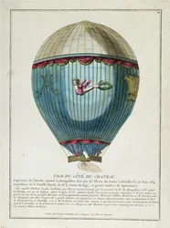 View of the balloon used by Francois Pilatre de Rozier at Versailles on the 23rd June, 1784