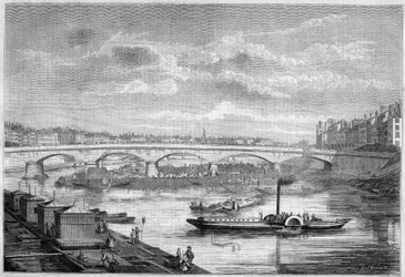 View of the Bridge du Change in Lyon