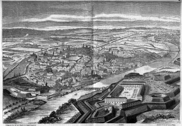 View of the city and citadel of Alexandria in Italy