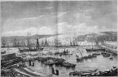 View of the City and Port of Algiers (Algeria), During the Arrival of Napoleon III and the Empress Eugenie de Montijo, September 17