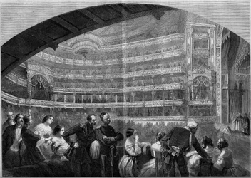 View of the Hall of the Imperial Theatre in Moscow, Russia