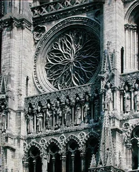 View of the Rose Window on the West Facade, 1225-30