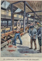 View of the Slaughterhouses in Chicago, USA