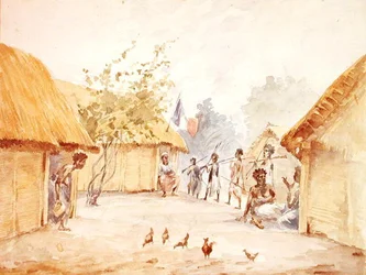Village in Madagascar at the time of its conquest by France in 1895-96