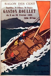 Vintage Poster for Painting Gallery Exhibition by Gaston Roulette