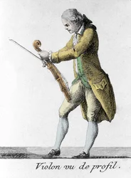 Violin seen from profile. Engraving from the end of the 18th century