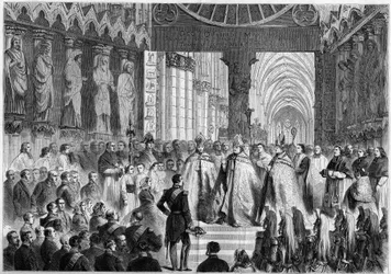 Visit of Napoleon III (1808-1873) and the Empress Eugenie (1826-1920) to Reims