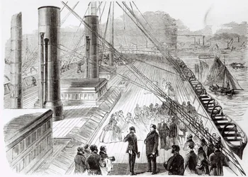 Visit of Prince Napoleon to the Great Eastern at Southampton on 18th October, 1859, illustration from Le Monde Illustre, 5th November, 1859
