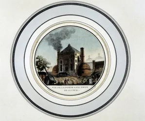 View of the Fire Pump Taken from the Courtyard - Lithography in 