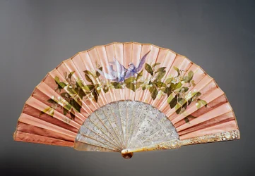 Wedding Hand Fan Depicting Doves on Branch, Created by Felix Alexandre, Paris