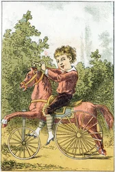 When playing the horse we say U U U U U U U U DA DA - in “Alphabet des petits savants”, late 19th century (chromolithograph)