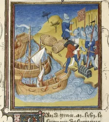William I Lands with His Army and Equipment in England