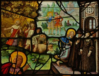 Window Charnier-10 Depicting Manna from Heaven; Christ and the Host