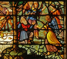 Window Charnier-13 Depicting Abraham Being Visited by Three Angels