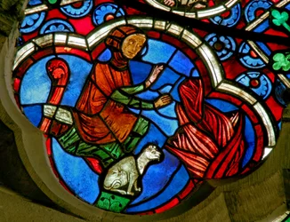 Window depicting the Labours of the Months: February