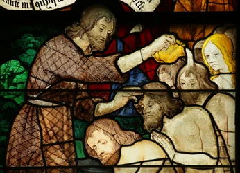 Window Depicting Saint John the Baptist Baptising