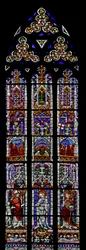 Window depicting Saint Martin, Virgin and Child, Saint Gregory